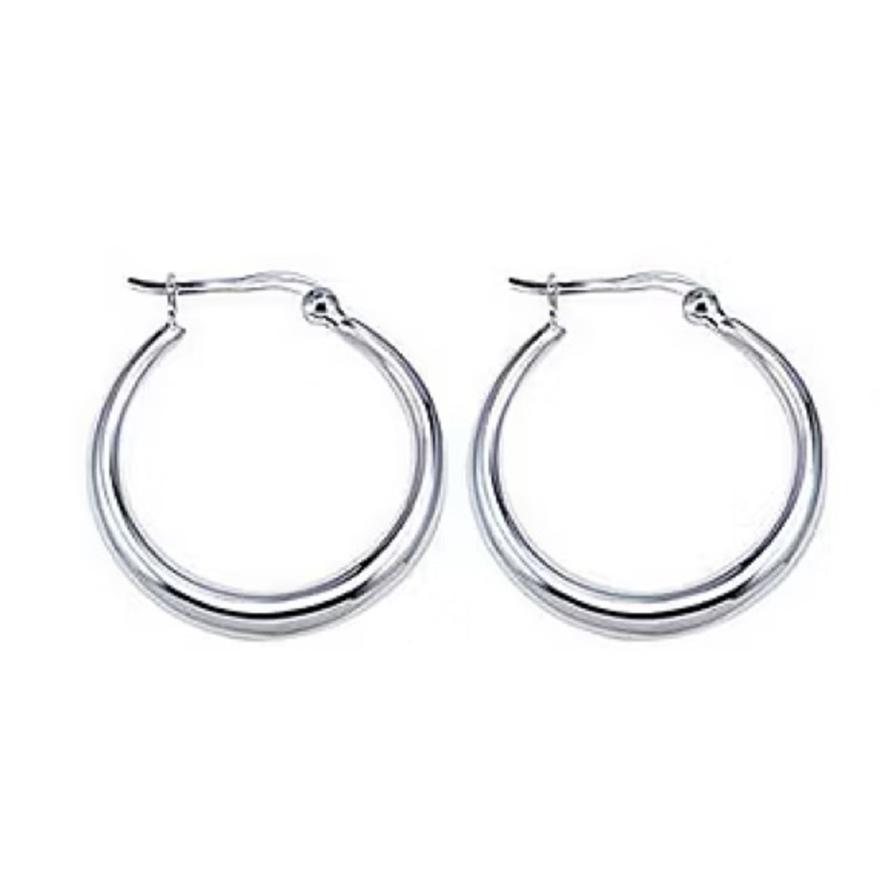 KEZEF Sterling Silver Chunky Hoop Earrings